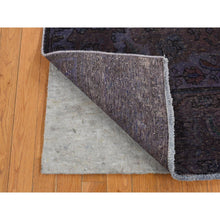 Load image into Gallery viewer, 4&#39;10&quot;x9&#39;9&quot; Purple, Hand Knotted, Overdyed Tabriz, Pure Wool, Wide and Long Shape, Oriental Rug FWR485394
