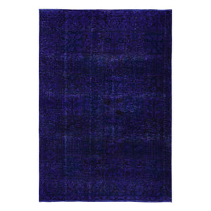 6'2"x8'10" Northwestern Purple, Overdyed Bakhtiari Garden Design, Hand Knotted, Pure Wool, Oriental Rug FWR485400
