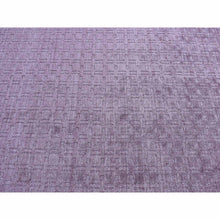 Load image into Gallery viewer, 9&#39;1&#39;x12&#39; Deep Ruby Purple, Pure Wool, Hand Loomed, Tone on Tone, Oriental Rug FWR485412
