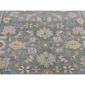 8'x10' Carbon Gray, Extra Soft Wool, Hand Knotted, Oushak Design, Supple Collection, Thick and Plush, Oriental Rug FWR485430