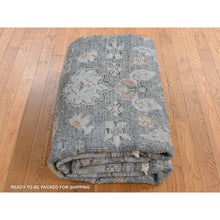 Load image into Gallery viewer, 8&#39;x10&#39; Carbon Gray, Extra Soft Wool, Hand Knotted, Oushak Design, Supple Collection, Thick and Plush, Oriental Rug FWR485430