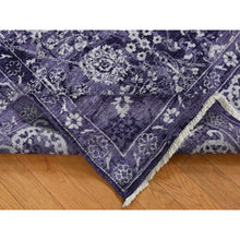 Load image into Gallery viewer, 4&#39;10&quot;x6&#39;8&quot; Medium Purple, Transitional Tabriz, Wool and Silk, Hand Knotted, Oriental Rug FWR485448