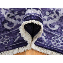Load image into Gallery viewer, 4&#39;10&quot;x6&#39;8&quot; Medium Purple, Transitional Tabriz, Wool and Silk, Hand Knotted, Oriental Rug FWR485448