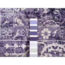Load image into Gallery viewer, 4&#39;10&quot;x6&#39;8&quot; Medium Purple, Transitional Tabriz, Wool and Silk, Hand Knotted, Oriental Rug FWR485448