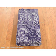 Load image into Gallery viewer, 4&#39;10&quot;x6&#39;8&quot; Medium Purple, Transitional Tabriz, Wool and Silk, Hand Knotted, Oriental Rug FWR485448