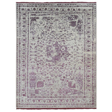 Load image into Gallery viewer, 9&#39;2&quot;x12&#39;1&quot; Ivory, Wool and Silk, Handmade, Broken and Erased Persian Medallion Design, Oriental Rug FWR485460