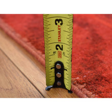 Load image into Gallery viewer, 5&#39;2&quot;x8&#39;3&quot; Candy Apple Red Cast Overdyed Ikat, Hand Knotted, Pure Wool, Oriental Rug FWR485520
