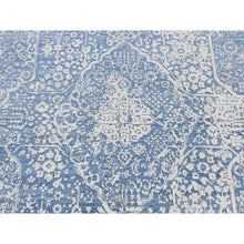 Load image into Gallery viewer, 5&#39;1&quot;x7&#39; Denim Blue, Wool and Pure Silk, Hand Knotted, Broken and Erased Persian Design, Oriental Rug FWR485562