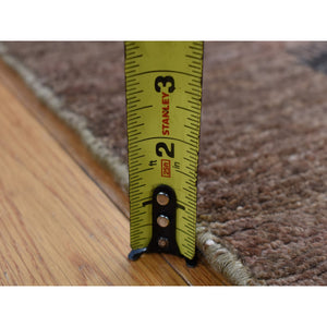 5'4"x7'8" Coffee Brown, Striped Modern Gabbeh Design, Hand Knotted, Pure Wool, Oriental Rug FWR485640