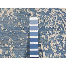 Load image into Gallery viewer, 5&#39;1&quot;x7&#39; Air Force Blue, Hand Knotted, Broken and Erased Persian Medallion Design, Wool and Pure Silk, Oriental Rug FWR485748