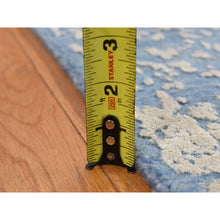 Load image into Gallery viewer, 5&#39;1&quot;x7&#39; Air Force Blue, Hand Knotted, Broken and Erased Persian Medallion Design, Wool and Pure Silk, Oriental Rug FWR485748