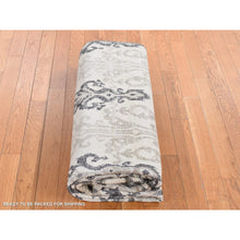 Load image into Gallery viewer, 5&#39;10&quot;x8&#39;7&quot; Almond Brown, Tone on Tone Ikat Design, Pure Wool, Hand Knotted, Oriental Rug FWR485784