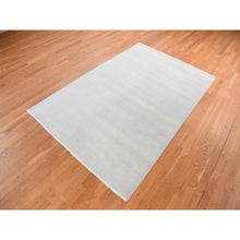 Load image into Gallery viewer, 6&#39;x9&#39;3&quot; Powder Blue, Grass Design Gabbeh, Wool and Silk, Hand Knotted, Oriental Rug FWR485796