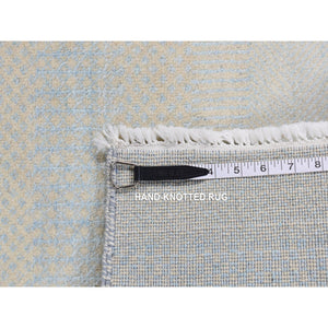 6'x9'3" Powder Blue, Grass Design Gabbeh, Wool and Silk, Hand Knotted, Oriental Rug FWR485796