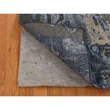Load image into Gallery viewer, 6&#39;x9&#39;2&quot; Blue, Geological Design, Wool and Pure Silk, Soft to The Touch, Hand Knotted, Oriental Rug FWR485886
