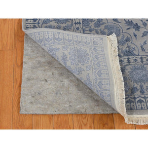 5'7"x7'10" Silk Gray, Kashan, 250 KPSI, Half Wool Half Silk, Hand Knotted, Soft to The Touch, Oriental Rug FWR485892