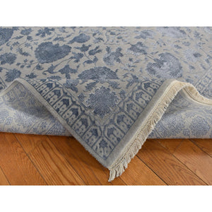 5'7"x7'10" Silk Gray, Kashan, 250 KPSI, Half Wool Half Silk, Hand Knotted, Soft to The Touch, Oriental Rug FWR485892