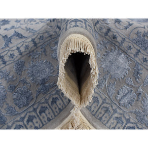 5'7"x7'10" Silk Gray, Kashan, 250 KPSI, Half Wool Half Silk, Hand Knotted, Soft to The Touch, Oriental Rug FWR485892