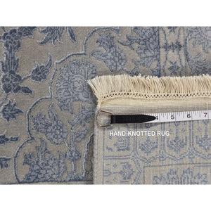5'7"x7'10" Silk Gray, Kashan, 250 KPSI, Half Wool Half Silk, Hand Knotted, Soft to The Touch, Oriental Rug FWR485892