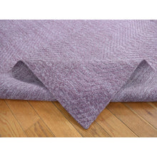 Load image into Gallery viewer, 6&#39;1&quot;x9&#39; Liserian Purple, Pure Wool, Tone on Tone, Hand Loomed, Oriental Rug FWR485922