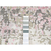 Load image into Gallery viewer, 5&#39;10&quot;x8&#39;9&quot; Pastel Pink, Hi-Lo Pile, Abstract Design, Wool and Silk, Hand Knotted, Oriental Rug FWR485934