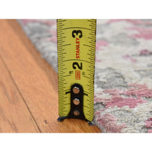 Load image into Gallery viewer, 5&#39;10&quot;x8&#39;9&quot; Pastel Pink, Hi-Lo Pile, Abstract Design, Wool and Silk, Hand Knotted, Oriental Rug FWR485934