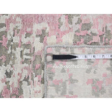 Load image into Gallery viewer, 5&#39;10&quot;x8&#39;9&quot; Pastel Pink, Hi-Lo Pile, Abstract Design, Wool and Silk, Hand Knotted, Oriental Rug FWR485934