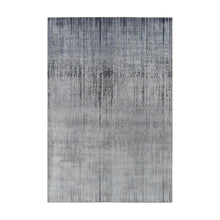Load image into Gallery viewer, 6&#39;1&quot;x9&#39;2&quot; Light Gray, Vertical Ombre Design, Pure Silk, Hand Knotted, Oriental Rug FWR485994