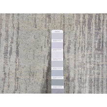 Load image into Gallery viewer, 6&#39;1&quot;x9&#39;2&quot; Light Gray, Vertical Ombre Design, Pure Silk, Hand Knotted, Oriental Rug FWR485994