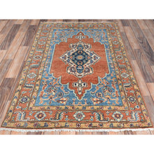 Load image into Gallery viewer, 3&#39;1&quot;x5&#39; Burnt Orange Afghan Peshawar with Bakshaish Design Hand Knotted, Natural Dyes, Pure Wool Oriental Rug FWR486084