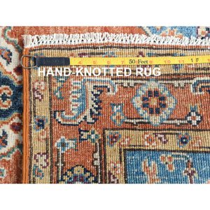 3'1"x5' Burnt Orange Afghan Peshawar with Bakshaish Design Hand Knotted, Natural Dyes, Pure Wool Oriental Rug FWR486084