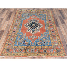 Load image into Gallery viewer, 4&#39;x6&#39; Burnt Orange Hand Knotted, Natural Dyes, Pure Wool Afghan Peshawar with Bakshaish Design Oriental Rug FWR486090