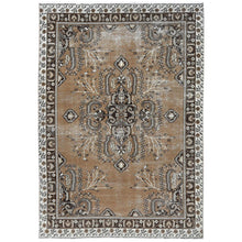 Load image into Gallery viewer, 7&#39;x10&#39; Chocolate Brown, Vintage Persian Bakhtiar Sheared Low Natural Dyes, Distressed Look Worn Wool Hand Knotted, Oriental Rug FWR486126