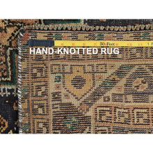Load image into Gallery viewer, 7&#39;3&quot;x9&#39;7&quot; Sunset Colors, Worn Wool Hand Knotted Vintage Persian Shiraz with Small Animal Figurines, Cropped Thin Distressed Look, Oriental Rug FWR486180