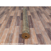 Load image into Gallery viewer, 4&#39;1&quot;x7&#39; Sunset Colors, Hand Knotted Vintage Persian Shiraz, Abrash Sheared Low Distressed Look Worn Wool, Oriental Rug FWR486198