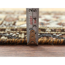Load image into Gallery viewer, 4&#39;1&quot;x7&#39; Sunset Colors, Hand Knotted Vintage Persian Shiraz, Abrash Sheared Low Distressed Look Worn Wool, Oriental Rug FWR486198