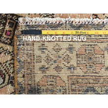 Load image into Gallery viewer, 4&#39;1&quot;x7&#39; Sunset Colors, Hand Knotted Vintage Persian Shiraz, Abrash Sheared Low Distressed Look Worn Wool, Oriental Rug FWR486198