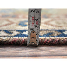 Load image into Gallery viewer, 3&#39;4&quot;x9&#39;9&quot; Almond Brown, Vintage Persian Hamadan with Flower Design Sheared Low, Distressed Look Worn Wool Hand Knotted, Wide Runner Oriental Rug FWR486342