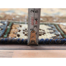 Load image into Gallery viewer, 4&#39;1&quot;x9&#39;10&quot; Walnut Brown, Distressed Look Worn Wool Hand Knotted, Vintage Persian Shiraz Cropped Thin, Wide Runner Oriental Rug FWR486444