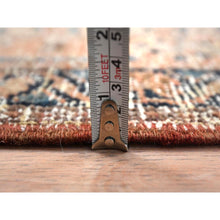 Load image into Gallery viewer, 3&#39;5&quot;x10&#39;6&quot; Sunset Colors, Vintage Persian Karajeh Sheared Low Distressed Look Worn Wool Hand Knotted, Wide Runner Oriental Rug FWR486462
