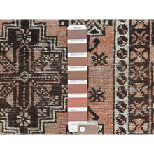 Load image into Gallery viewer, 3&#39;9&quot;x5&#39;4&quot; Almond Brown, Hand Knotted Vintage Persian Baluch, Cropped Thin Distressed Look Worn Wool, Oriental Rug FWR486504