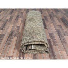 Load image into Gallery viewer, 9&#39;7&quot;x12&#39;9&quot; Ivory Sheared Low Vintage Persian Tabriz, Shabby Chic, Distressed Look, Hand Knotted Worn Wool Oriental Rug FWR486702