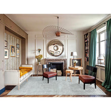 Load image into Gallery viewer, 9&#39;7&quot;x13&#39;2&quot; Beige Hand Knotted Vintage Persian Tabriz Worn Wool, Sheared Low Distressed Look, Shabby Chic Oriental Rug FWR486750