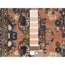 Load image into Gallery viewer, 3&#39;5&quot;x13&#39;7&quot; Peach Color, Vintage Persian Lilahan Cropped Thin, Distressed Look Worn Wool Hand Knotted, Wide Runner Oriental Rug FWR486888