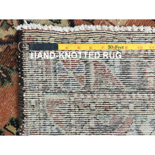 Load image into Gallery viewer, 3&#39;5&quot;x13&#39;7&quot; Peach Color, Vintage Persian Lilahan Cropped Thin, Distressed Look Worn Wool Hand Knotted, Wide Runner Oriental Rug FWR486888