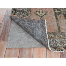 Load image into Gallery viewer, 3&#39;7&quot;x6&#39;6&quot; Brick Red, Worn Wool Hand Knotted, Vintage Persian Baluch Sheared Low Distressed Look, Oriental Rug FWR486930
