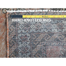 Load image into Gallery viewer, 3&#39;7&quot;x6&#39;6&quot; Brick Red, Worn Wool Hand Knotted, Vintage Persian Baluch Sheared Low Distressed Look, Oriental Rug FWR486930