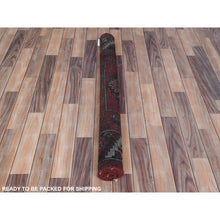 Load image into Gallery viewer, 3&#39;9&quot;x6&#39;4&quot; Tomato Red, Hand Knotted Vintage Persian Baluch, Cropped Thin Distressed Look Worn Wool, Oriental Rug FWR487260