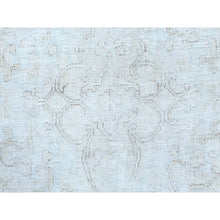 Load image into Gallery viewer, 9&#39;8&quot;x12&#39;10&quot; Beige Hand Knotted Worn Wool, Cropped Thin Distressed Look Vintage Persian Kerman Oriental Rug FWR487488