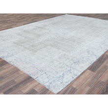 Load image into Gallery viewer, 8&#39;7&quot;x12&#39; Beige Hand Knotted Worn Wool, Cropped Thin, Distressed Look Vintage Persian Kerman Oriental Rug FWR487494